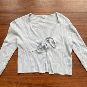 Garage Tie Front Cardigan Long Sleeve
